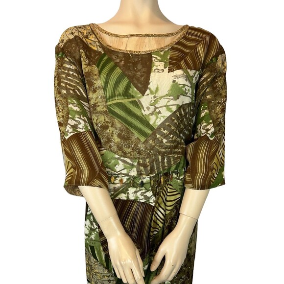 Platinum by Dorothy Schoelen Vintage 80's Midi Skirt Set   Autumn Leaf Bead Trim - Picture 2 of 16